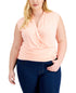 INC International Concepts Plus Size Sleeveless Surplice Top